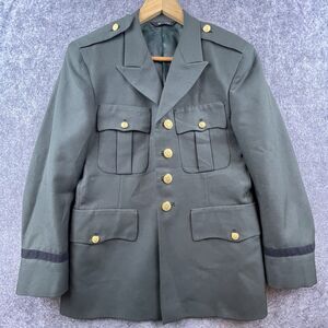 Davis Clothing Co Coat Mens Small Green Military Brass Buttons Officer Jacket